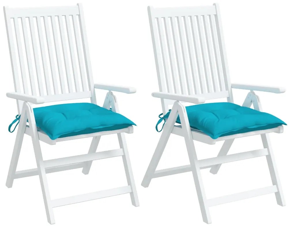 Almofadões de cadeira 2 pcs 50x50x7 cm tecido oxford turquesa