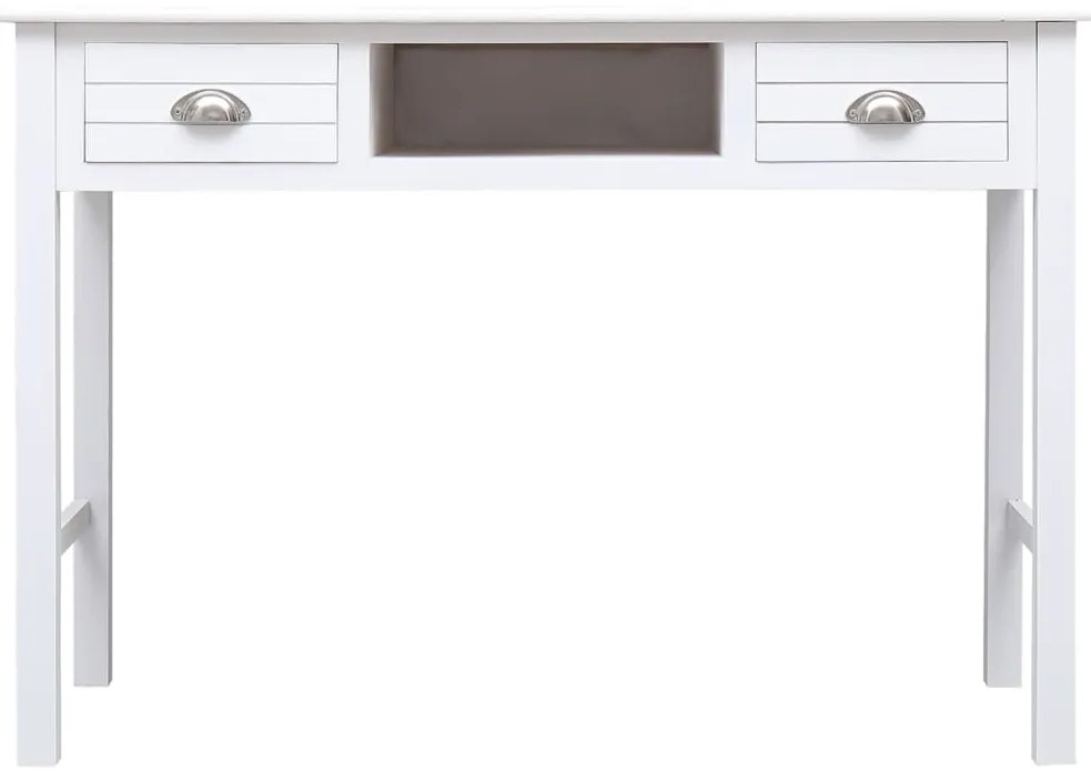 Secretária 108x45x76 cm madeira de paulownia maciça branco