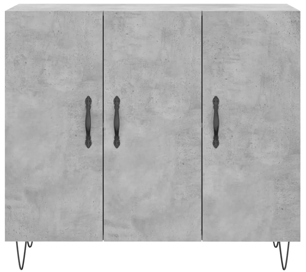 Aparador 90x34x80 cm madeira processada cinza cimento