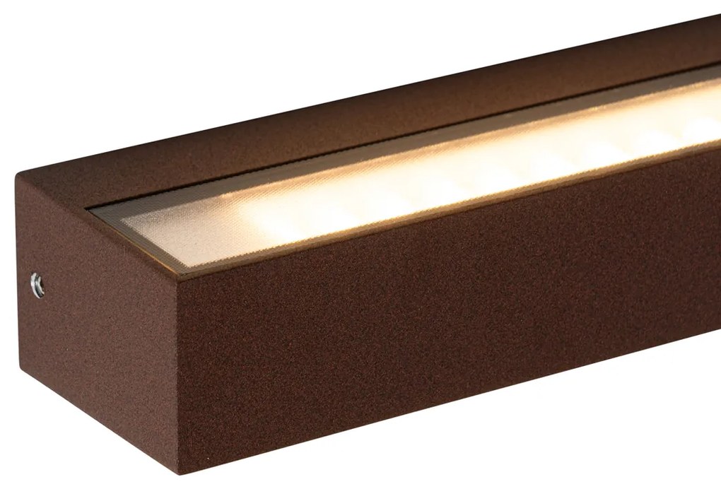 Candeeiro de parede industrial castanho ferrugem incl. LED IP65 - Steph Moderno