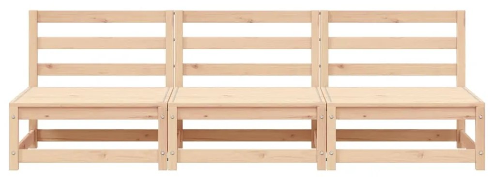 Sofás sem apoio braços p/ jardim 3 pcs 70x70x67 cm pinho maciço