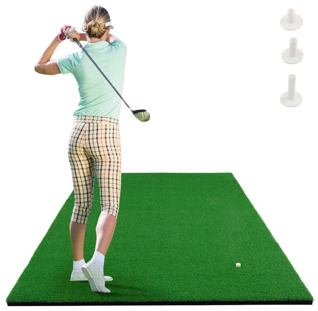 Tapete de Golfe de Relva Sintética 3 Tee Golf Mats para uso interior e exterior 1,5 x 1 m