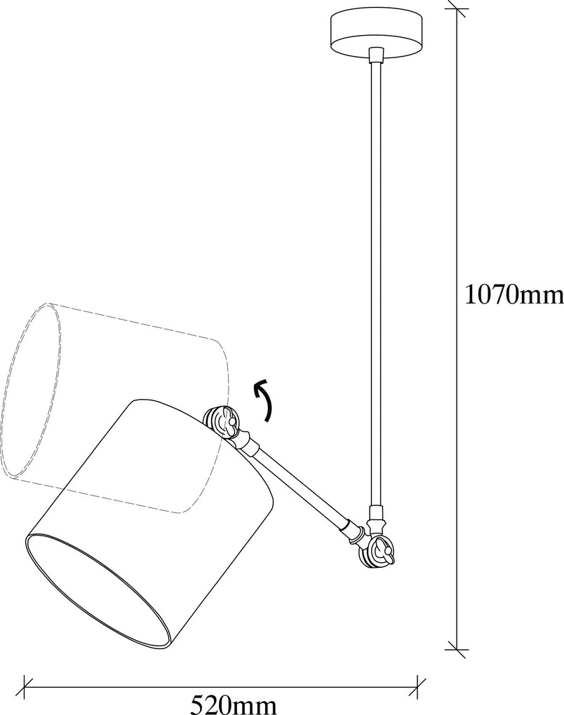 Candeeiro Chandelier Abajur – Preto – 52 x 52 cm