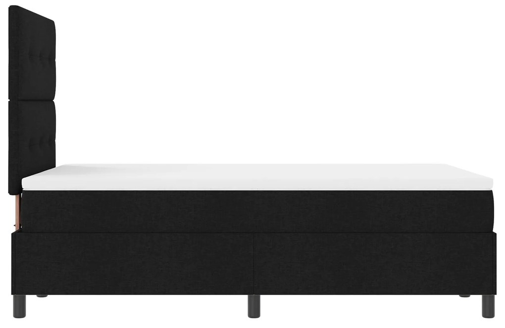Cama Box com Colchão Preto 120x200 cm Tecido