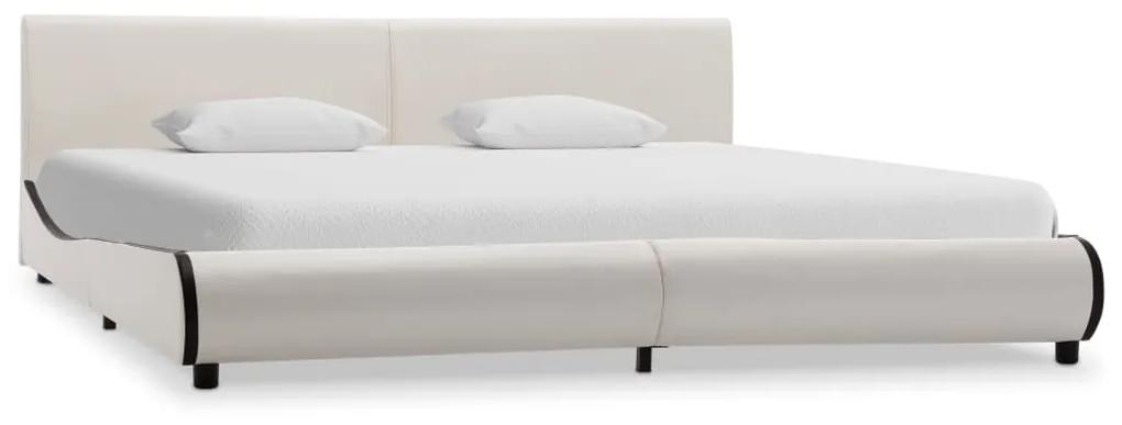 284995 vidaXL Estrutura de cama em couro artificial 180x200 cm branco
