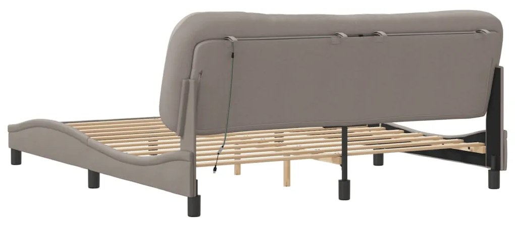 Estrutura de cama com LED sem colchão 180x200 cm tecido