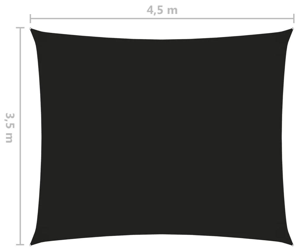Para-sol estilo vela tecido oxford retangular 3,5x4,5 m preto