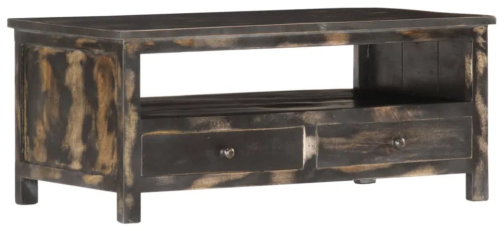 vidaXL Mesa de centro 90x50x40 cm madeira de mangueira maciça preto