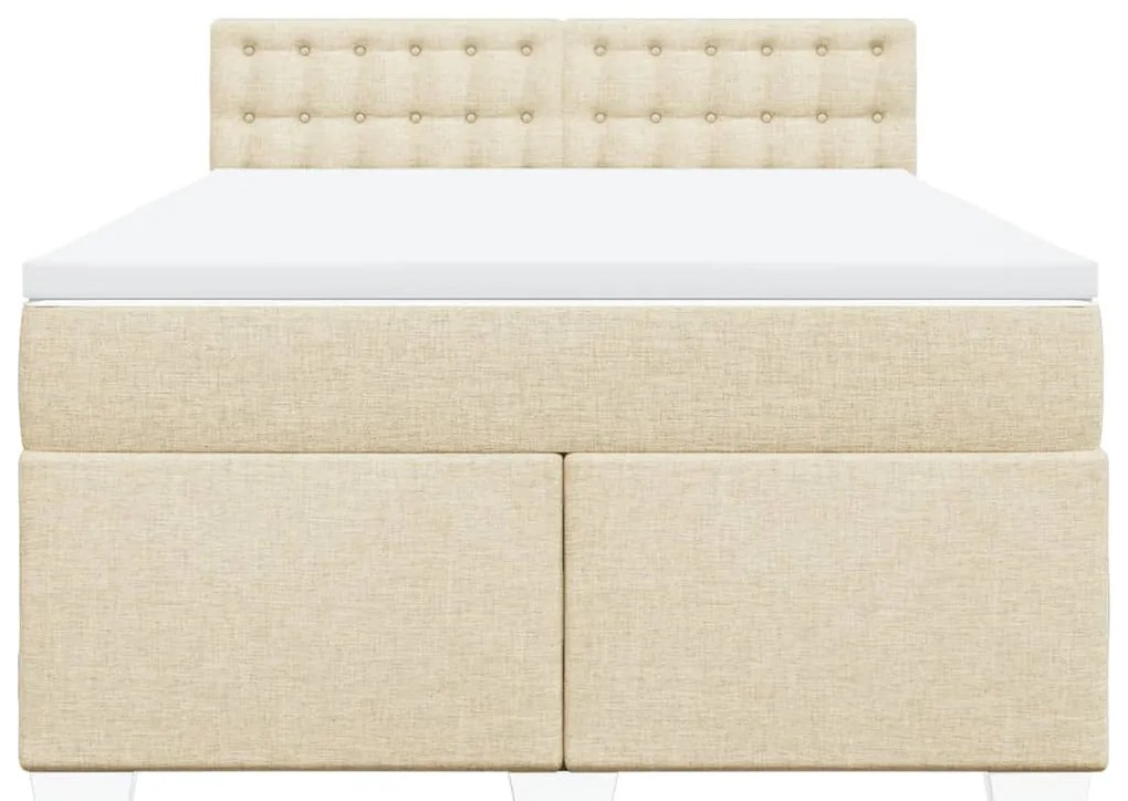 Cama com molas/colchão 140x200 cm tecido cor creme