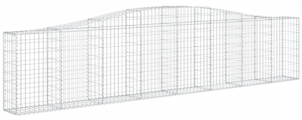 Cestos gabião arqueados 8 pcs 400x30x80/100cm ferro galvanizado