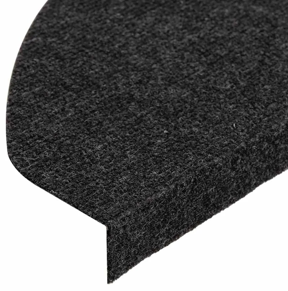 Tapetes de escada adesivos 30 pcs 65x22,5x3,5 cm preto