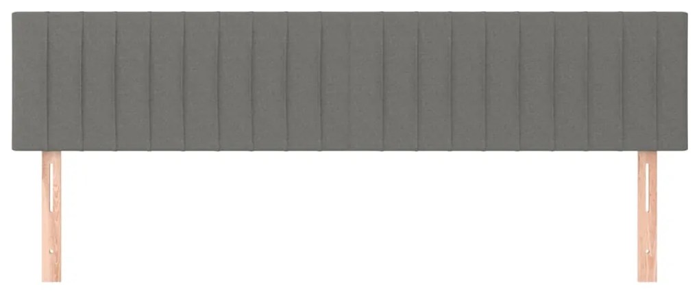 Cabeceira de cama 2 pcs tecido 80x5x78/88 cm cinzento-escuro