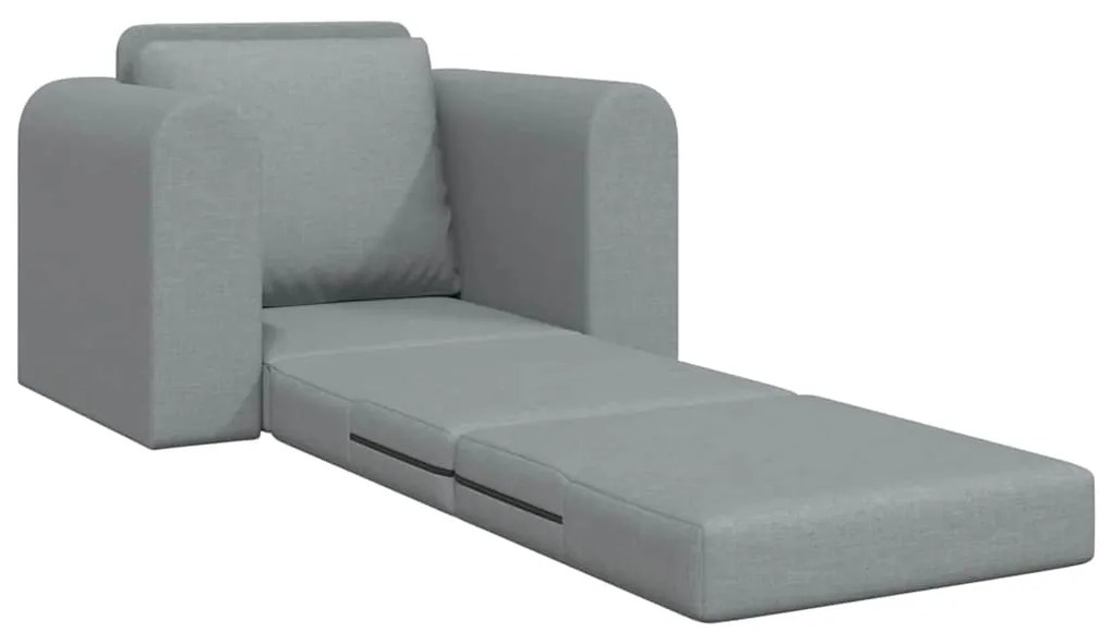 Sofá Cama 2-em-1 Cinza Claro 98x71x83 cm Tecido