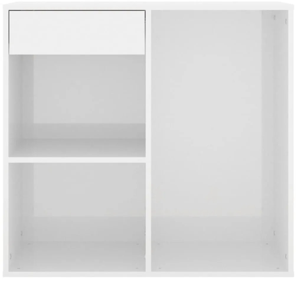 Armário de cosmética 80x40x75 cm madeira branco brilhante