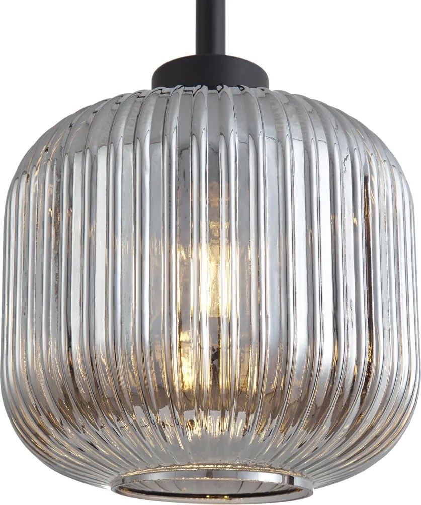 Candeeiro de pé inteligente preto com vidro fumê incl. WiFi A60 - Ana