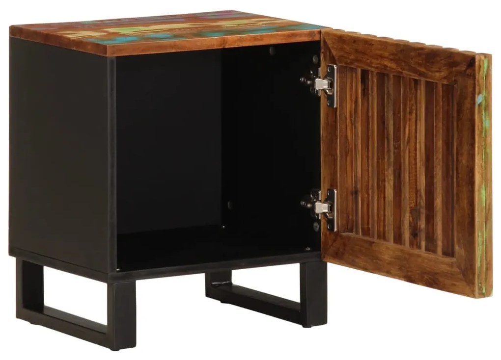 Mesa de cabeceira 40x34x46 cm madeira recuperada maciça