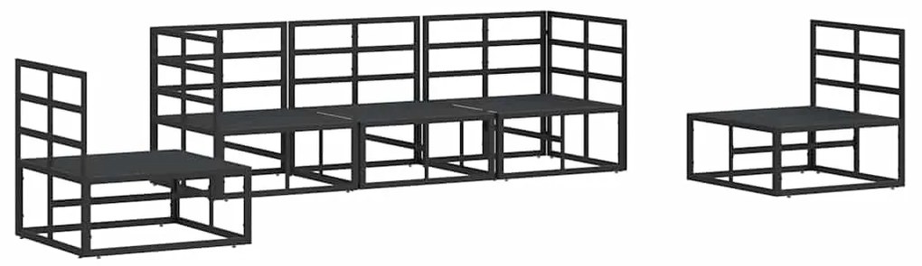 Conjunto de Sofá de Jardim 5 pcs Preto 213 x 71.5 x 71 cm