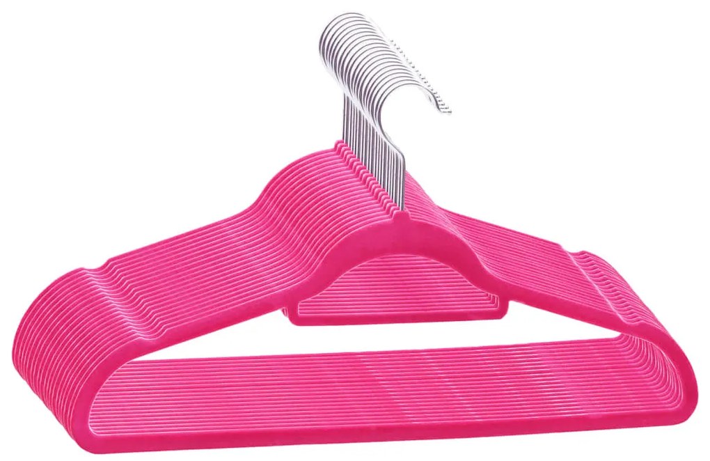 20 pcs conjunto de cabides antiderrapantes veludo rosa
