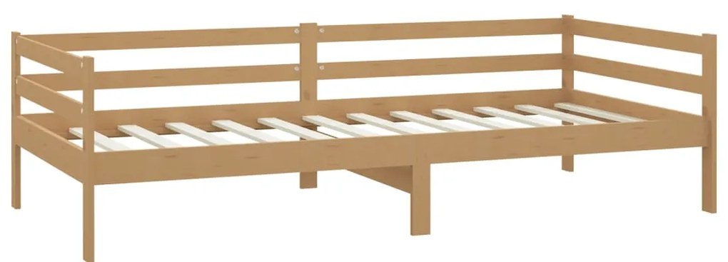 Sofá-cama 90x200 cm madeira de pinho maciça castanho mel