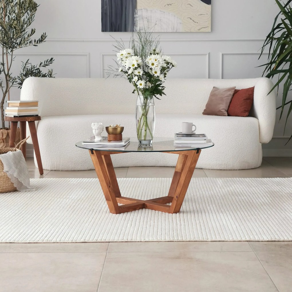 Mesa de Centro Lotus – Madeira – 75x35x75 cm