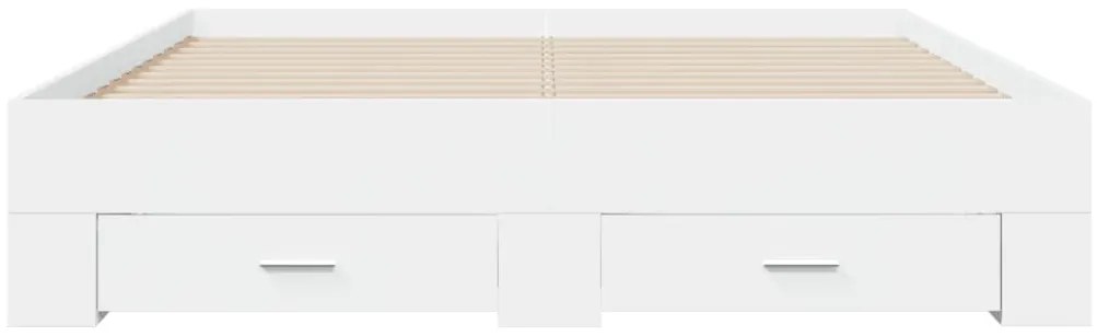 Estrutura de cama c/ gavetas 140x200cm derivados madeira branco