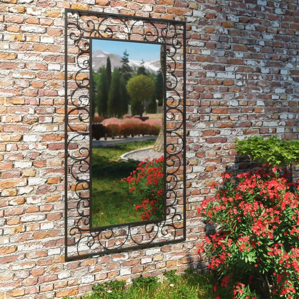 Espelho de parede para jardim retangular 60x110 cm preto