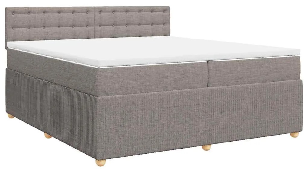 Cama com molas/colchão 200x200 cm tecido castanho-acinzentado
