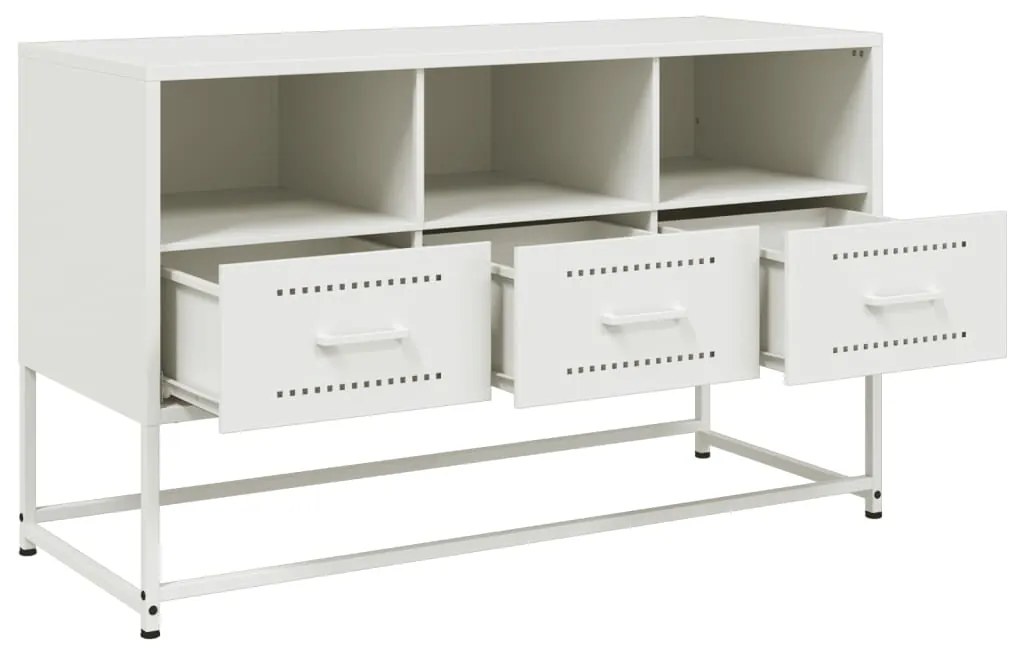 Móvel de TV 100,5x39x60,5 cm aço branco