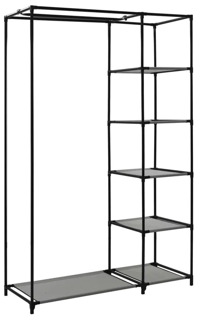 Roupeiros dobráveis 2 pcs 110x45x175 cm tecido cinzento