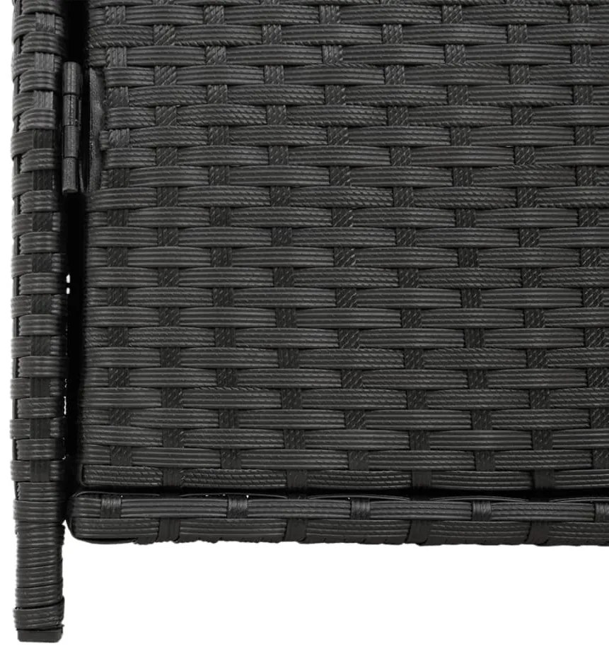 Armário de arrumação para jardim 55x59x80 cm vime PE preto