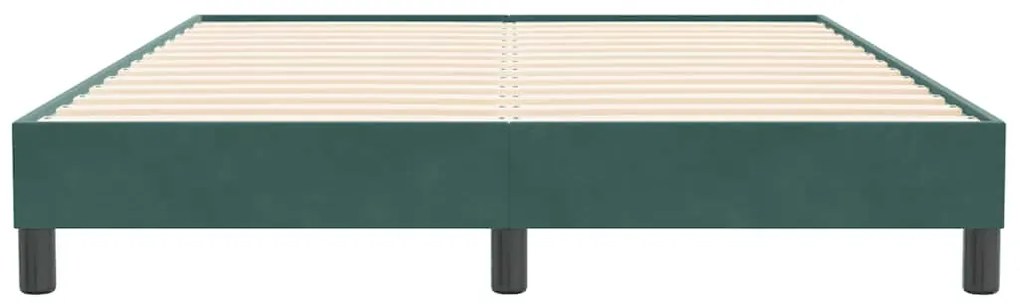 Box Cama de Molas sem Colchão Verde Escuro 140x210 cm Veludo