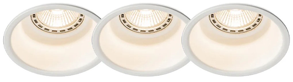 Conjunto de 3 focos embutidos modernos brancos - Dept