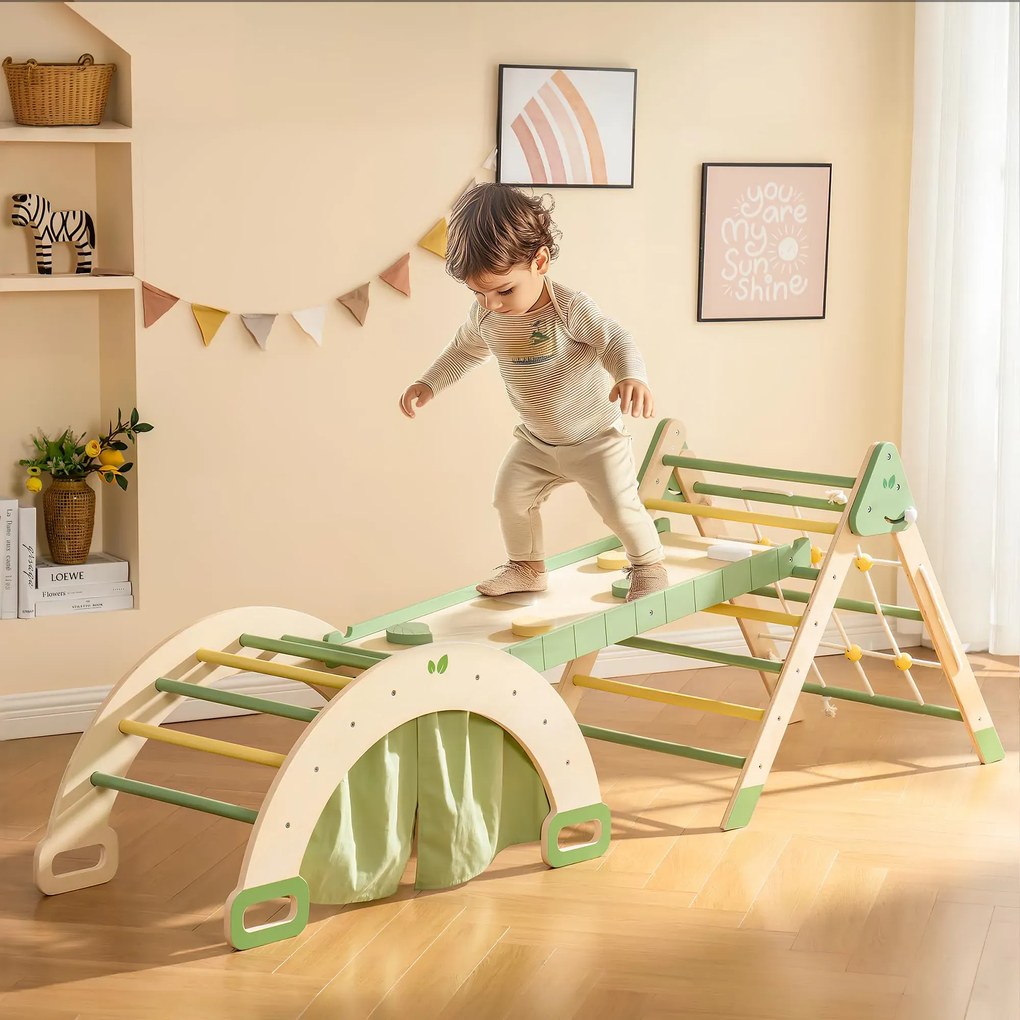 Conjunto de escalada 5 em 1 para crianças Verde