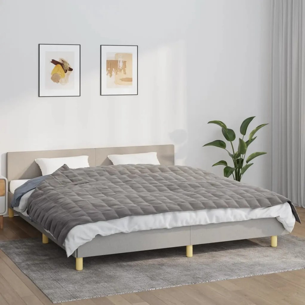 350777 vidaXL Manta pesada 11 kg 155x220 cm tecido cinza