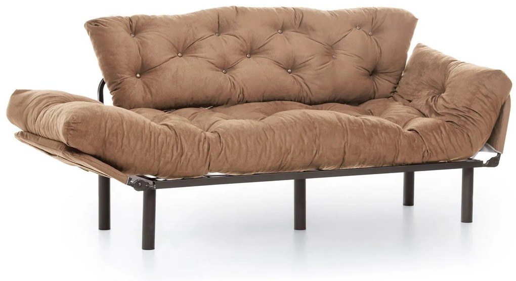 Sofá-Cama 3 Lugares Nitta – Castanho Claro – 185 x 85 x 70 cm
