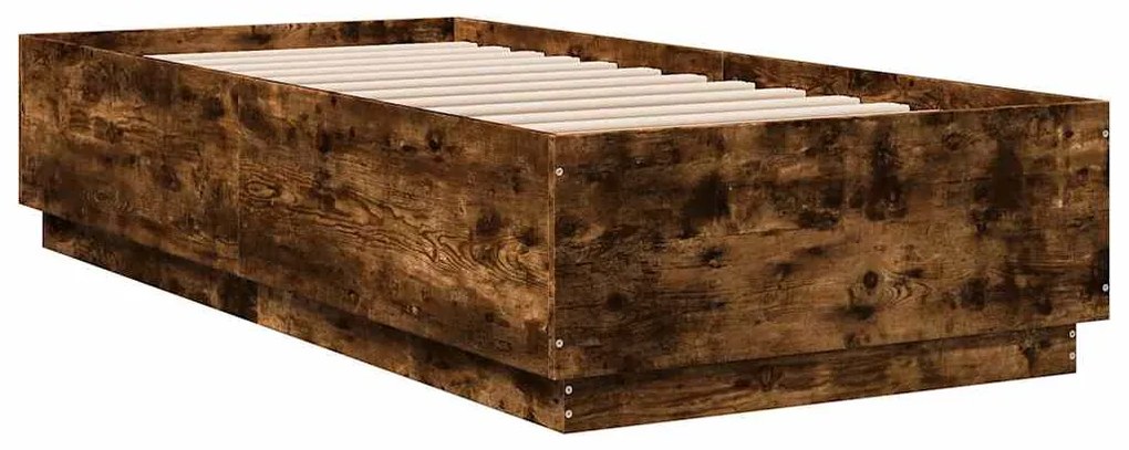 Estrutura cama 100x200 cm derivados de madeira carvalho fumado