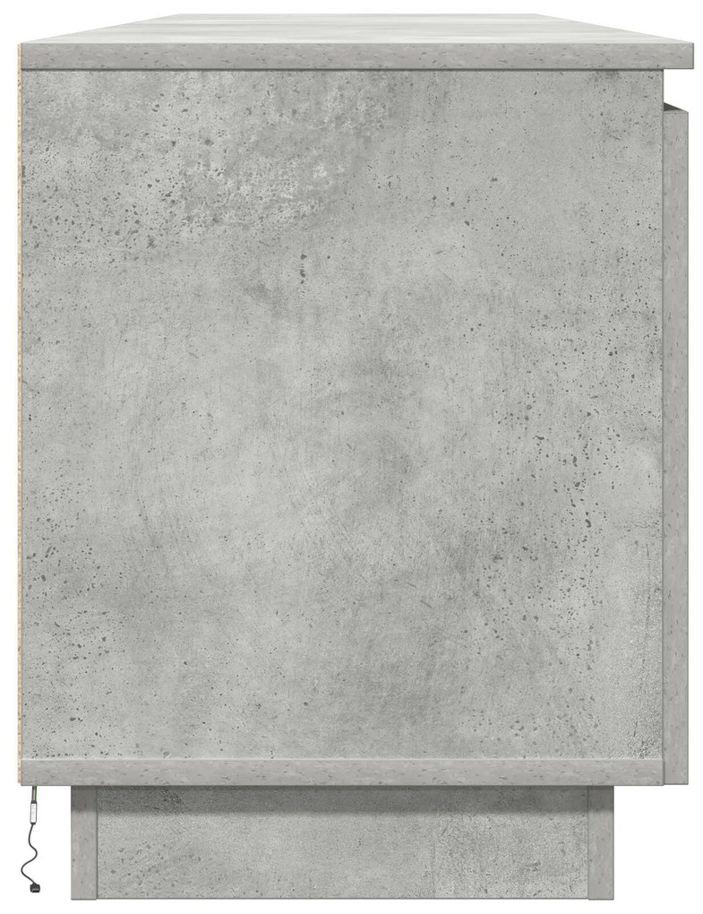 Gabinete de TV com LED Cinza Concreto 180x38x49 cm Madeira de Engenhar