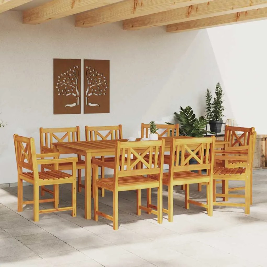Cadeiras de Jardim vidaXL 8 pcs 56x55.5x90 cm Madeira Sólida de Acácia