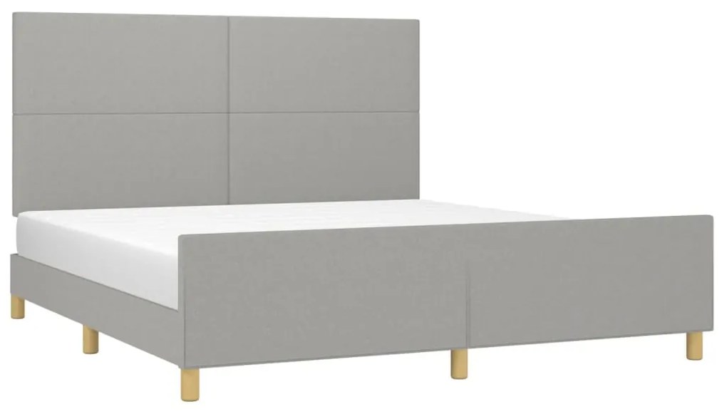 Estrutura de cama sem colchão 180x200 cm tecido cinzento-claro