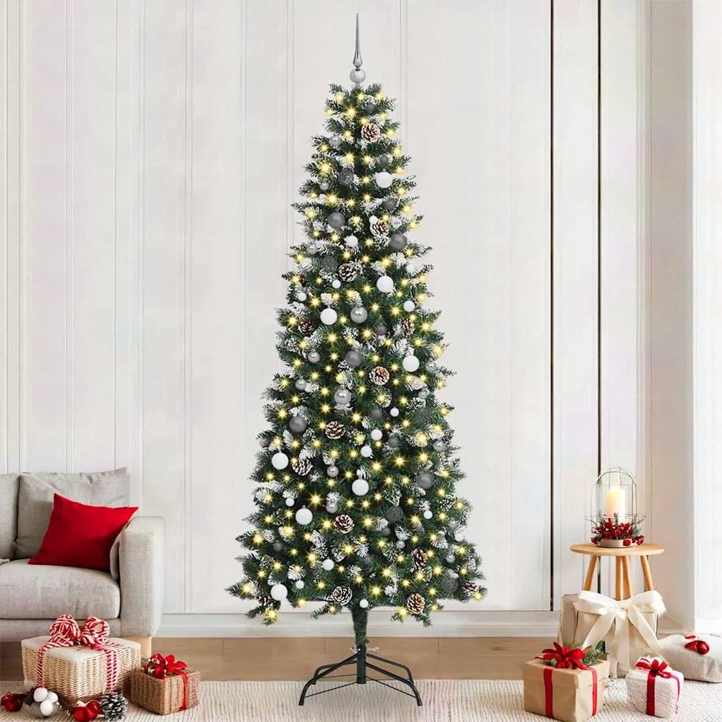 vidaXL Árvore de Natal Artificial Verde 240 cm PVC, Plástico e Aço