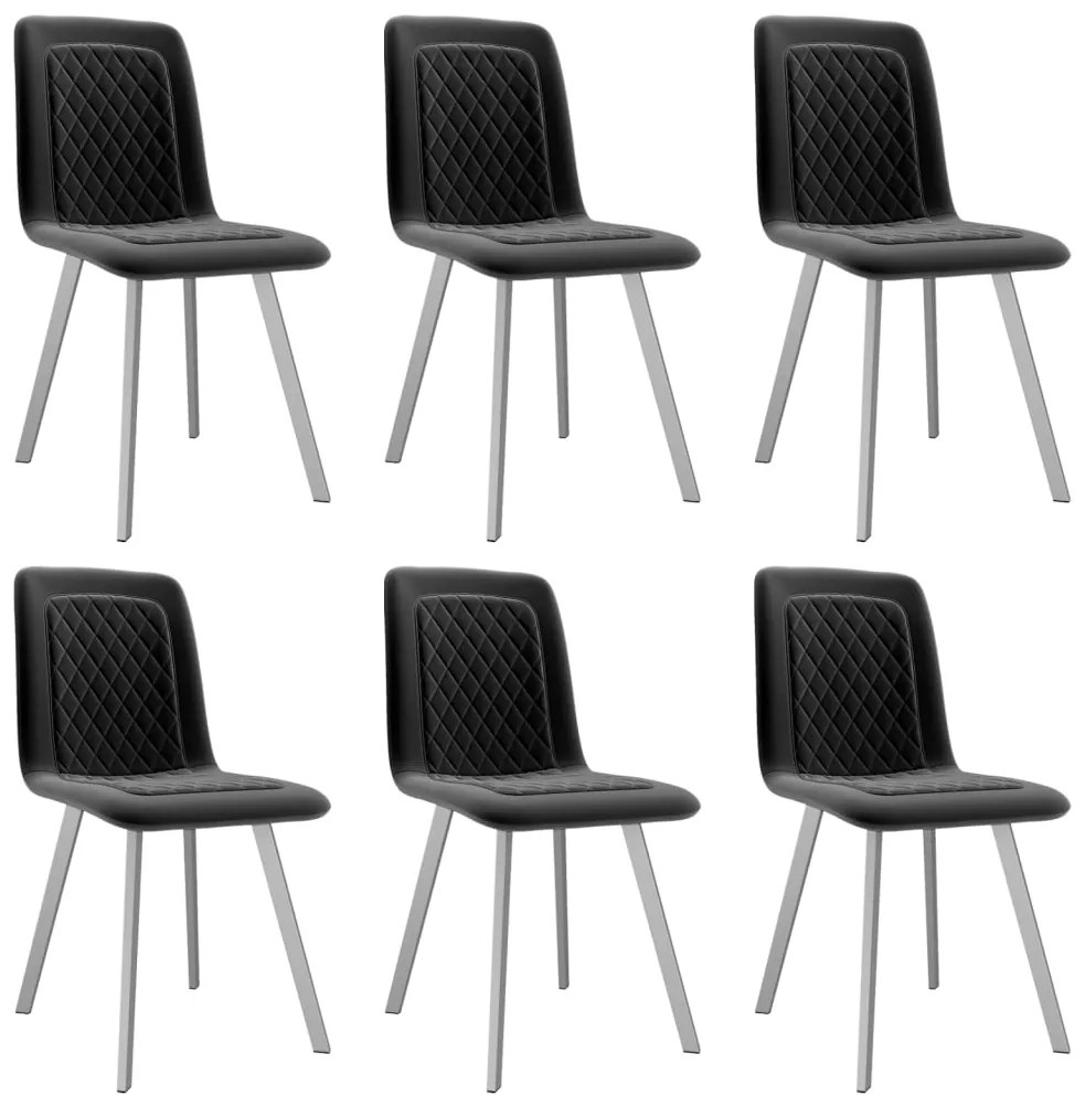 vidaXL Cadeiras de jantar 6 pcs veludo preto