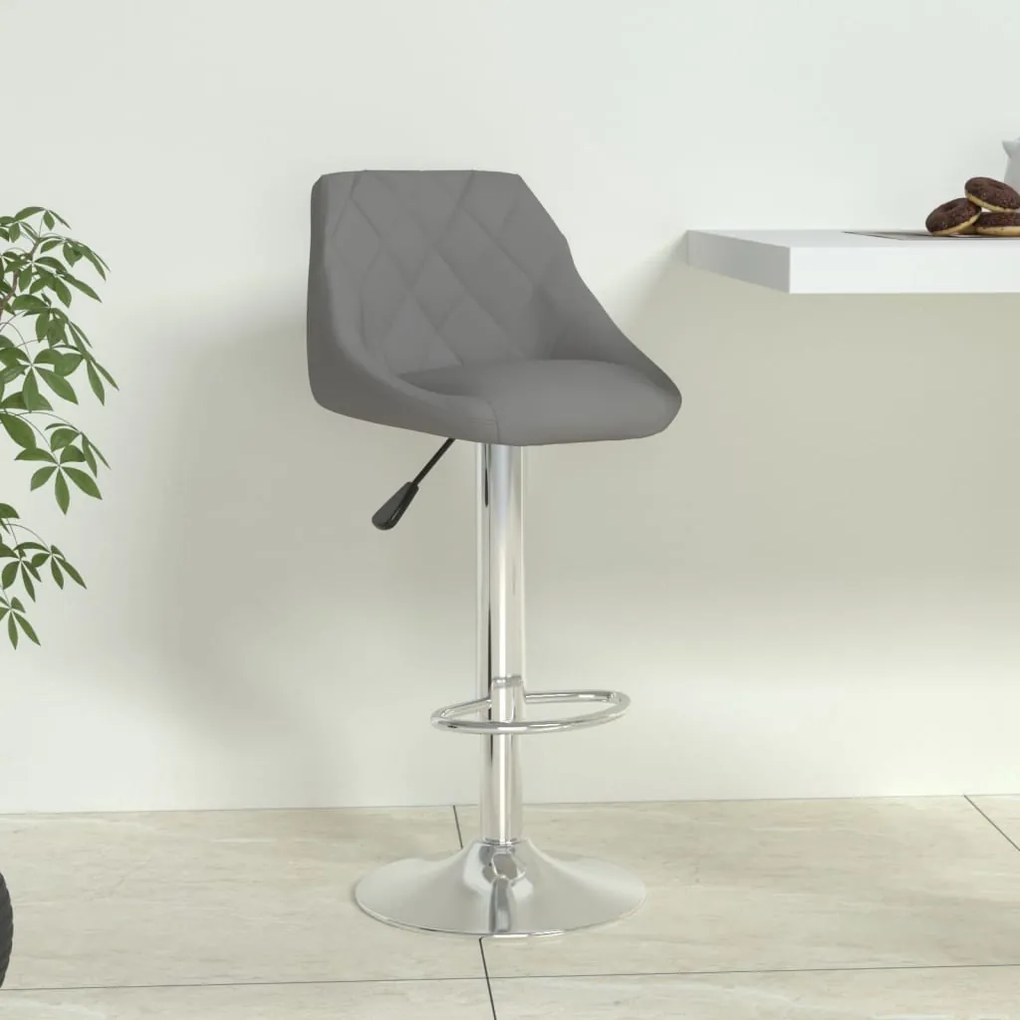 vidaXL Banco de bar couro artificial cinzento