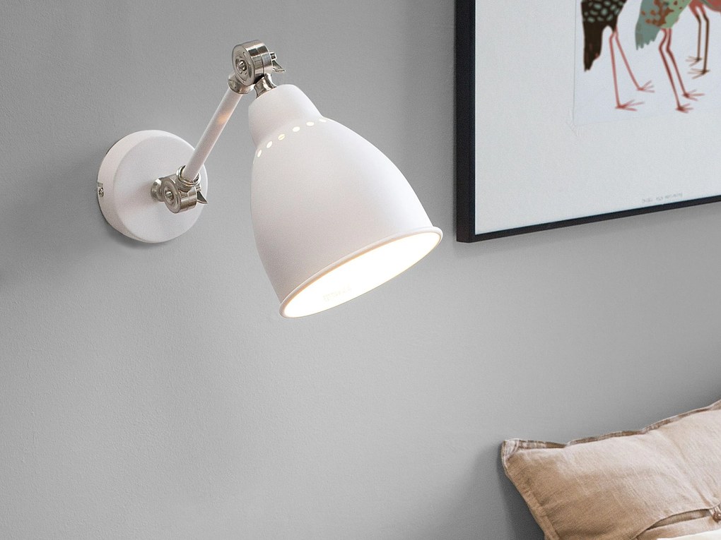 Conjunto de 2 candeeiros de parede branco e prateado MISSISSIPPI M Beliani