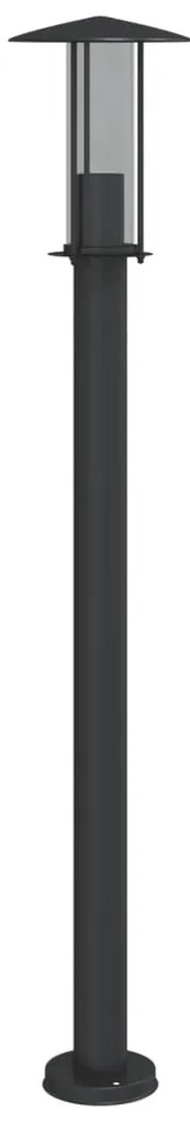 Candeeiro de chão para exterior 100 cm aço inoxidável preto
