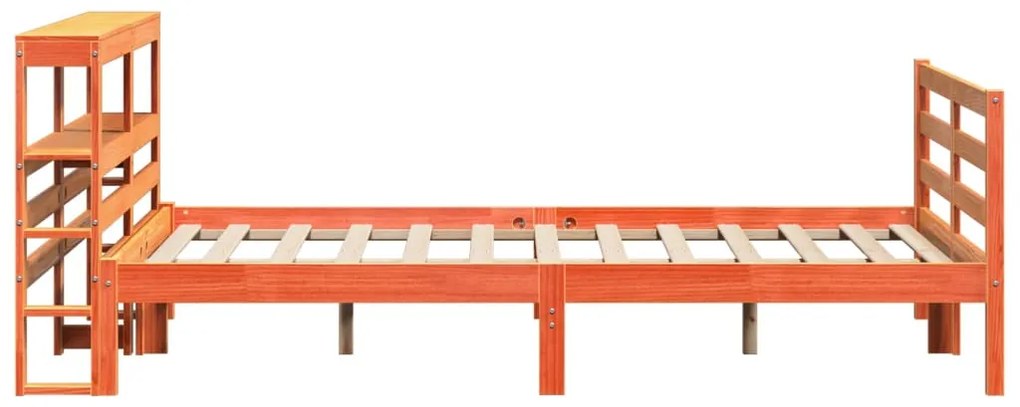 Cama sem colchão 160x200 cm madeira pinho maciço castanho-mel