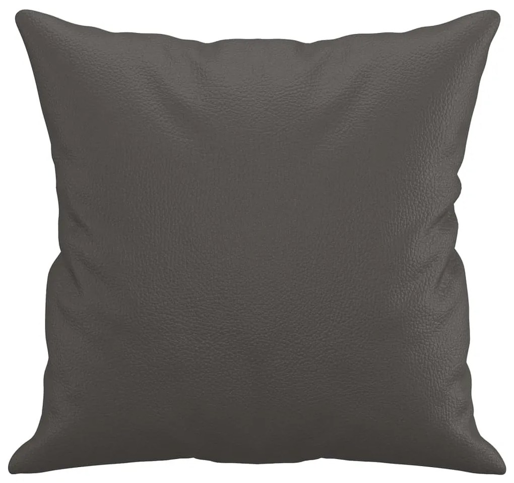 Almofadas decorativas 2 pcs 40x40 cm couro artificial cinzento