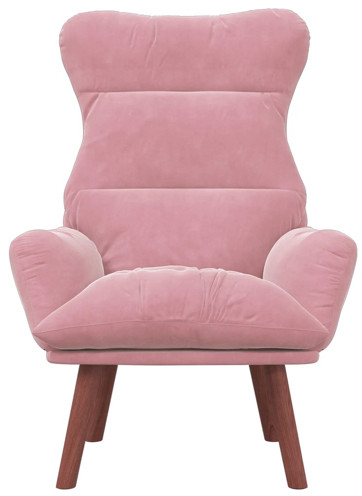 Cadeira Relaxante Veludo Rosa