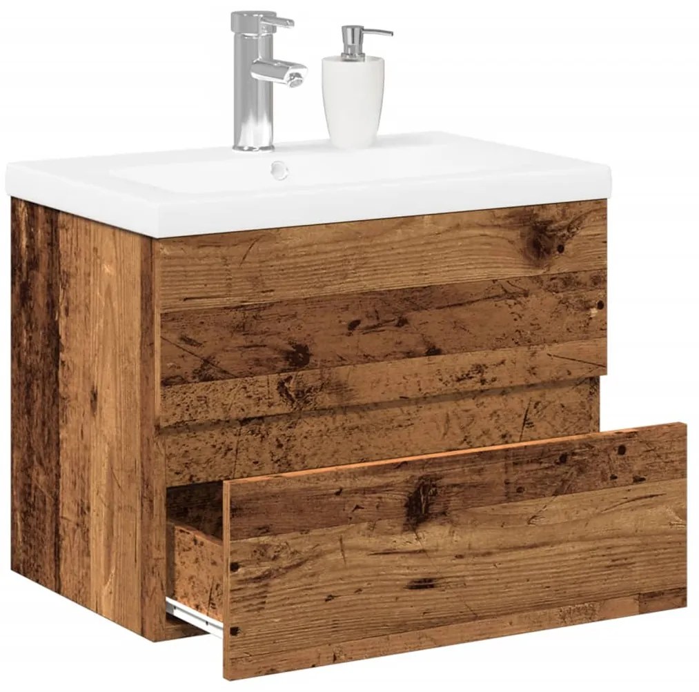 Armário com lavatório embutido madeira velha