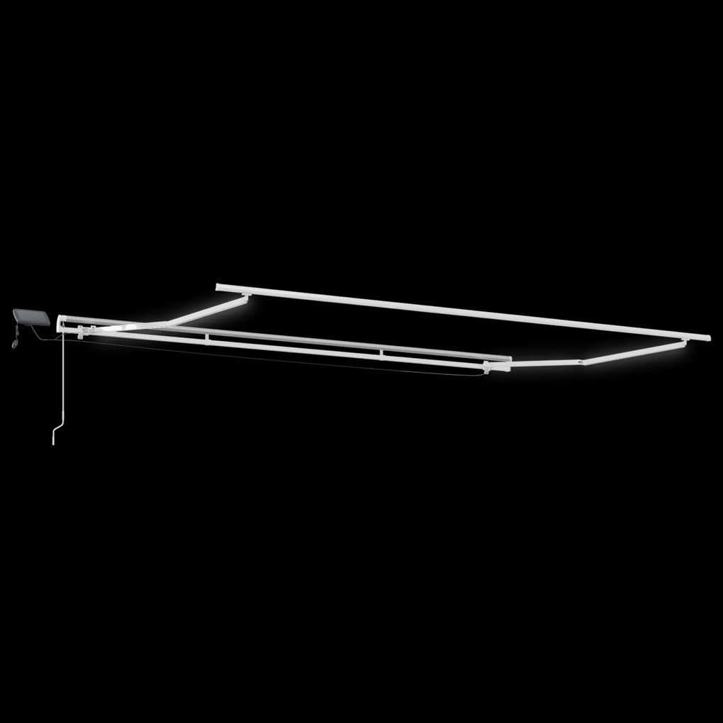 Toldo Retrátil Manual vidaXL com LED Vermelho 450x350 cm