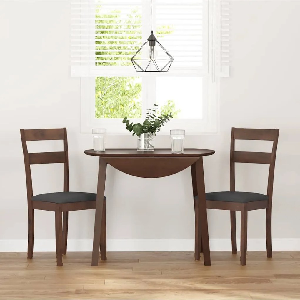 Cadeiras de jantar com almofadões 2 pcs madeira maciça castanho